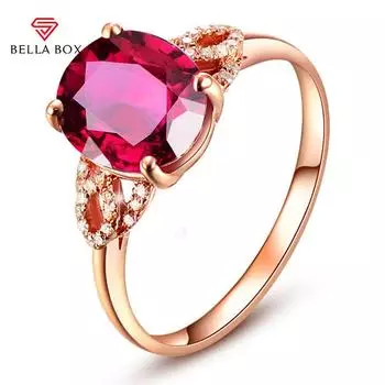 BELLA BOX классические открытые кольца для женщин с цветным цирконом, свадебные украшения для помолвки, женские подарки Resizable красный