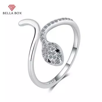 BELLA BOX классические открытые кольца в виде змеи для женщин, свадебные украшения, женские подарки Adjustable Opening