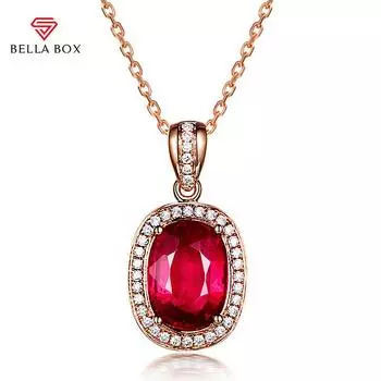 BELLA BOX классический кулон ожерелье для женщин с овальной формой красный циркон подарки на свадьбу и помолвку красный