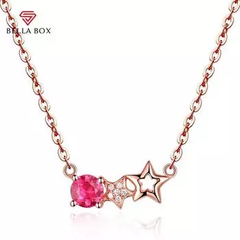 BELLA BOX классический женский кулон ожерелье цвета розового золота изысканные ювелирные изделия подарок красный