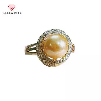 BELLA BOX Классическое женское кольцо открытого размера с цирконием, серебряные ювелирные изделия Resizable золотой