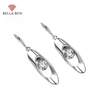 BELLA BOX креативные висячие серьги для женщин белый/розовый/синий с кубическим цирконием модные универсальные женские аксессуары вечерние ювелирные изделия подарок белый