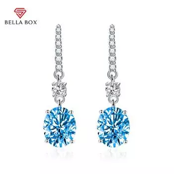 BELLA BOX крючки для ушей с кисточками 8*10, круглые, с заостренным дном, овальные, длинные красочные серьги, аксессуары для вечеринок синий