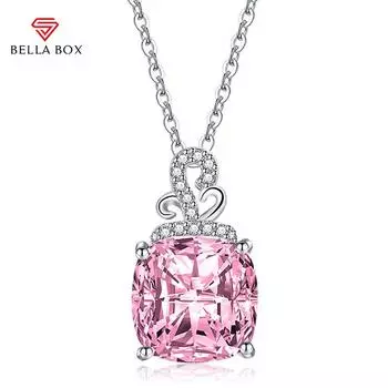 BELLA BOX квадратный циркон кулон ожерелье несколько цветов модные свадебные помолвочные украшения синий