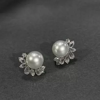 BELLA BOX Легкие роскошные нишевые серьги с бриллиантами, милые простые серьги с имитацией пресноводного жемчуга Мо девушке, подарок на День Святого Валентина 10mm грушевый