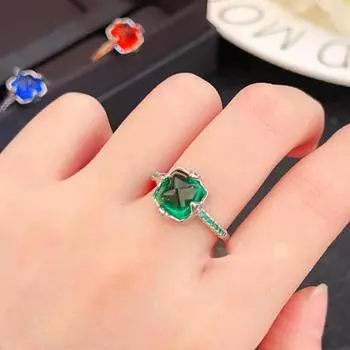 BELLA BOX Легкий роскошный комплект 5A Сахарная башня Звезда зеленое небо драгоценный камень кольцо подходит для женщин повседневные вечерние модные украшения Adjustable Opening зелёный