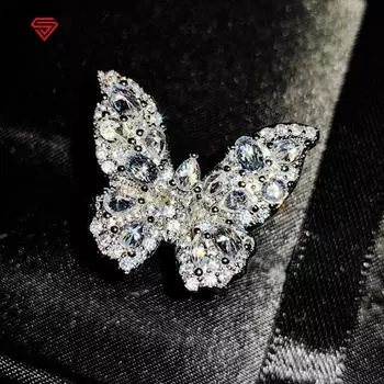 BELLA BOX легкое роскошное милое кольцо-бантик с полным отверстием из циркония, подходящее для дам, повседневная одежда для вечеринок, модные ювелирные изделия Adjustable Opening серебряный