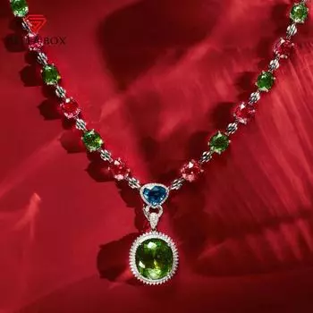 BELLA BOX легкое роскошное темпераментное красочное ожерелье из турмалина цвета конфет, подходящее для женских банкетов, вечеринок, модные украшения No.1 зелёный