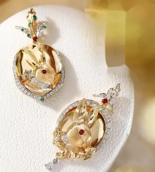 BELLA BOX Легкий роскошный кулон в виде цветка кролика из рубина, для тяжелой промышленности, подходит для дам, свадеб, банкетов, ювелирных изделий высокого класса