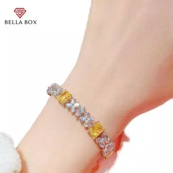 BELLA BOX Роскошный новый золотой циркониевый клеверный браслет с подвесками сверкающего цвета, подходящий для женской повседневной вечеринки, модные ювелирные изделия NO.2