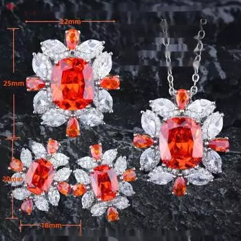 BELLA BOX Роскошный комплект ювелирных изделий Papalachau fenda Color Emerald Royal Sapphire, подходящий для женского банкета и вечеринки, ювелирные изделия высокого класса No.1 изумрудный