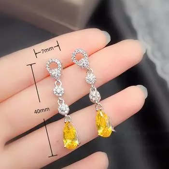 Новые длинные серьги-подвески с микро-гвоздиками от BELLA BOX Luxury, подходящие для повседневной женской вечеринки, модные украшения a pair жёлтый