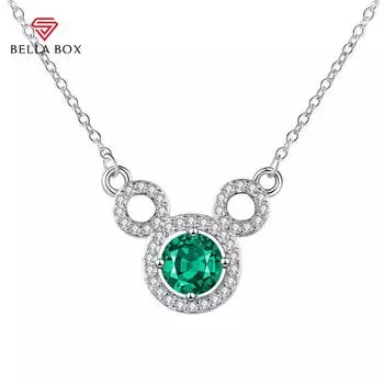 BELLA BOX Медведь Форма Синий Кулон Ожерелья Для Женщин Очарование Свадьба Помолвка Изящные Ювелирные Изделия розовый кружевной