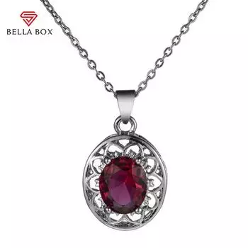 Bella Box, милые женские ожерелья с красным фианитом, простые стильные аксессуары для вечеринки, модное ожерелье с подвеской, ювелирные изделия 45cm зелёный