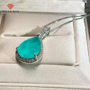 Bella Box модное голубое ожерелье с кристаллами в форме капли воды для женщин, очаровательное ожерелье на свадьбу, помолвку, изысканные великолепные шикарные ювелирные изделия, новые модные 45cm синий