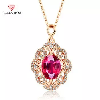 Bella Box модное красное ожерелье с подвеской для женщин для свадебной церемонии и вечеринки полный ослепительный кубический циркон женские украшения на шею 45cm красный