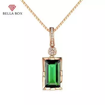 Bella Box модное зеленое квадратное ожерелье с кристаллами для женщин, очаровательное ожерелье на свадьбу, помолвку, изысканные великолепные ювелирные изделия, новые модные украшения