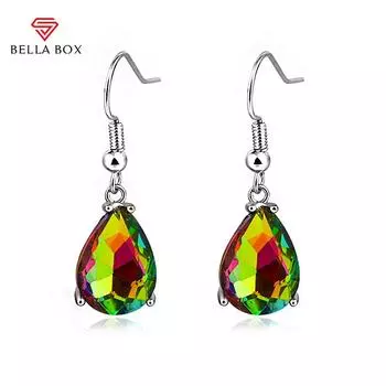BELLA BOX модные красочные серьги для женщин в форме капли воды из медного сплава женские обручальные свадебные украшения разноцветные