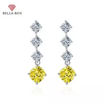 BELLA BOX модные квадратные серьги с цирконием, модные женские аксессуары для вечеринок синий