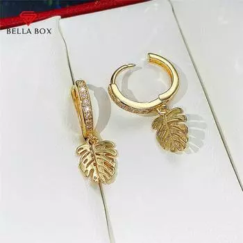 BELLA BOX модные серьги с подвесками в форме листа дерева, аксессуары для ушей золотого цвета для женщин, танцевальная вечеринка, повседневная одежда, эффектные ювелирные изделия, необычный подарок