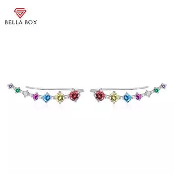 BELLA BOX модные зажимы для ушей женские инкрустированные полные бриллиантовые серьги в ряд сиамских ушей трансграничные украшения для ушей чёрный