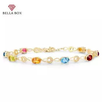 BELLA BOX модные женские браслеты семи цветов, классические овальные разноцветные браслеты, свадебные украшения для помолвки 20cm разноцветные