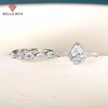 Bella Box Модные женские кольца с кристаллами циркония Простые стильные обручальные кольца Обручальное кольцо Модные аксессуары для женщин 6 белый