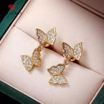 BELLA BOX модные женские серьги-бабочки для вечеринки, повседневной одежды, массивные висячие серьги, женские свадебные украшения для помолвки белый