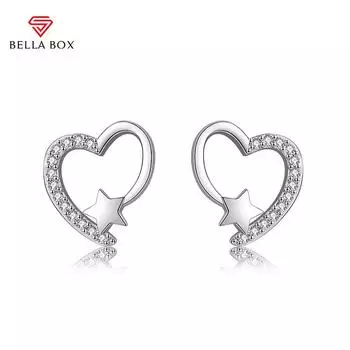 BELLA BOX модные женские серьги-гвоздики золотого цвета в форме сердца, шикарные женские серьги для свадебной вечеринки, темпераментные милые украшения, оптом жёлтый