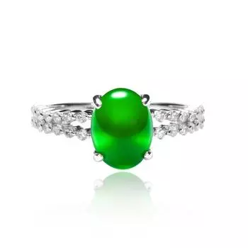BELLA BOX натуральный лед прозрачный зеленый халцедоновый агат простое ретро темпераментное открытое кольцо женское овальное яйцо кольцо для лица браслет ювелирные изделия Adjustable Opening зелёный