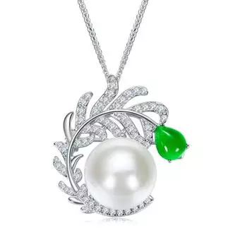 BELLA BOX натуральный пресноводный жемчуг натуральный ледяной халцедон агат полный бриллиант ожерелье брошь двойного назначения подарок на день матери Necklace+Pendant серебряный