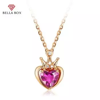 Bella Box, новая изысканная и элегантная Корона в виде персикового цвета, женское ожерелье-цепочка в форме сердца, очаровательное свадебное ювелирное украшение, новые модные синий