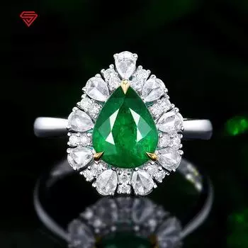 Bella Box, новое открытие, персонализированные зеленые кольца в форме воды для женщин, званый ужин, циркон, изысканные шикарные ювелирные изделия, подарок на день Святого Валентина зелёный