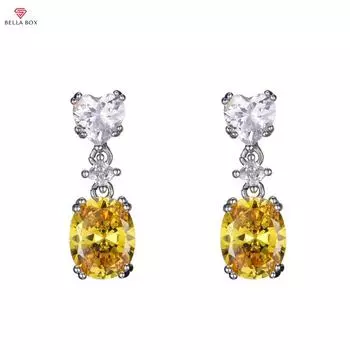 BELLA BOX Новые изысканные легкие роскошные серьги с бриллиантами и цирконами, женские модные серьги-сокровища цвета для подарка девушке на День святого Валентина розовый