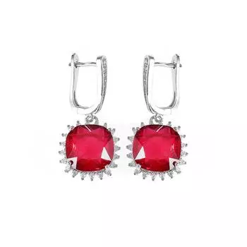 BELLA BOX Новые модные квадратные серьги-пряжки с имитацией красного турмалина и драгоценного камня, женские повседневные украшения для поездок на работу красный