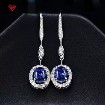BELLA BOX Новые модные темпераментные темно-синие имитация сапфирового цвета длинные серьги для подарка на День матери темно-синий