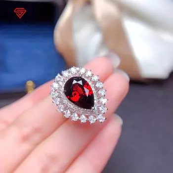 Bella Box новые темпераментные красные кольца в форме воды для женщин с цирконом, свадебные, помолвочные, ювелирные изделия, подарок на день Святого Валентина Adjustable Opening