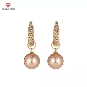 BELLA BOX, новые висячие серьги с имитацией жемчуга цвета шампанского, женские стильные аксессуары для вечеринок, нежный подарок для девочек, модные украшения