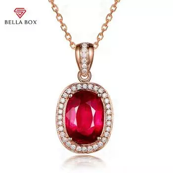 Bella Box Новый Голубь Кроваво-Красный Высококачественный Темперамент Мода Овальный Красный Турмалин Цветной Кулон Женское Ожерелье Для Женщин Очарование Свадьба Помолвка