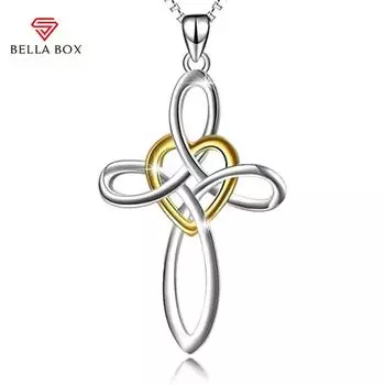 BELLA BOX, новый кулон с крестом «Любовь», простое женское ожерелье с узлом мира, холодный ветер, подарок на день Святого Валентина для подруги