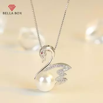 Bella Box новый лебединый темперамент модный круглый искусственный жемчуг ключица цепочка ожерелье кулон для свадьбы помолвки