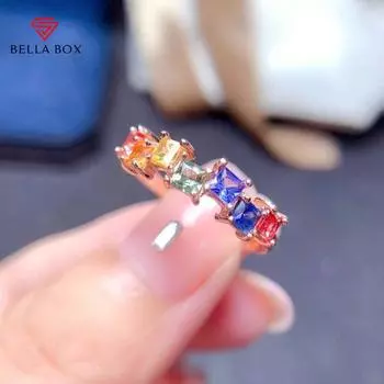 Bella Box Новый Модный Цвет Розового Золота Свадебная Церемония Вечеринка Кольцо Женский Геометрической Формы Циркон Камень Простые Стильные Аксессуары Для Женщин Adjustable Opening