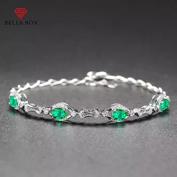 BELLA BOX Новый Темперамент Высококачественный Изумрудный Имитация Зеленый Турмалин Браслет Женский Групповой Вставки Циркон Цвет Драгоценность Украшения Для Рук зелёный