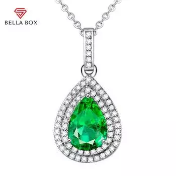 Bella Box, новый высококачественный инкрустированный кулон в виде капли воды, женское ожерелье-цепочка на ключицы для женщин, очаровательные свадебные ювелирные изделия, новые модные зелёный