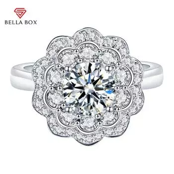 Bella Box обручальное кольцо женская мода маленькие свежие хрустальные цветочные кольца романтические аксессуары для девочек подарок на годовщину трендовые ювелирные изделия 6 белый