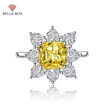 BELLA BOX открывающиеся кольца изменяемого размера для женщин с цирконом, ювелирные изделия для помолвки, подарок Adjustable Opening зелёный