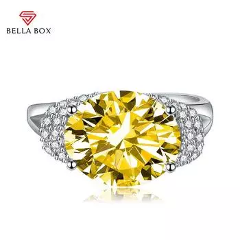 BELLA BOX открывающиеся кольца изменяемого размера для женщин 6ct циркон помолвка ювелирные украшения подарок Adjustable Opening зелёный