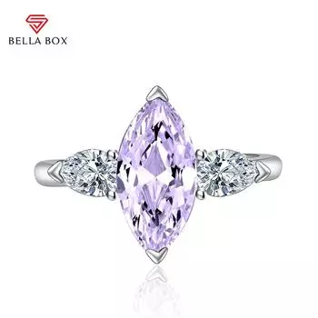 BELLA BOX открывающиеся кольца изменяемого размера для женщин 7*14 мм с цирконом для помолвки, изысканные ювелирные изделия, подарок Adjustable Opening зелёный