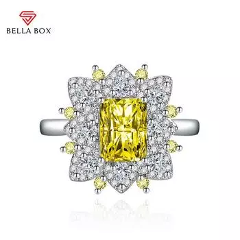 BELLA BOX открывающиеся кольца изменяемого размера для женщин с цирконом, ювелирные изделия для помолвки, подарок Adjustable Opening зелёный