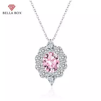 BELLA BOX овальное ожерелье с подвеской, несколько цветов, модные свадебные украшения для помолвки розовый